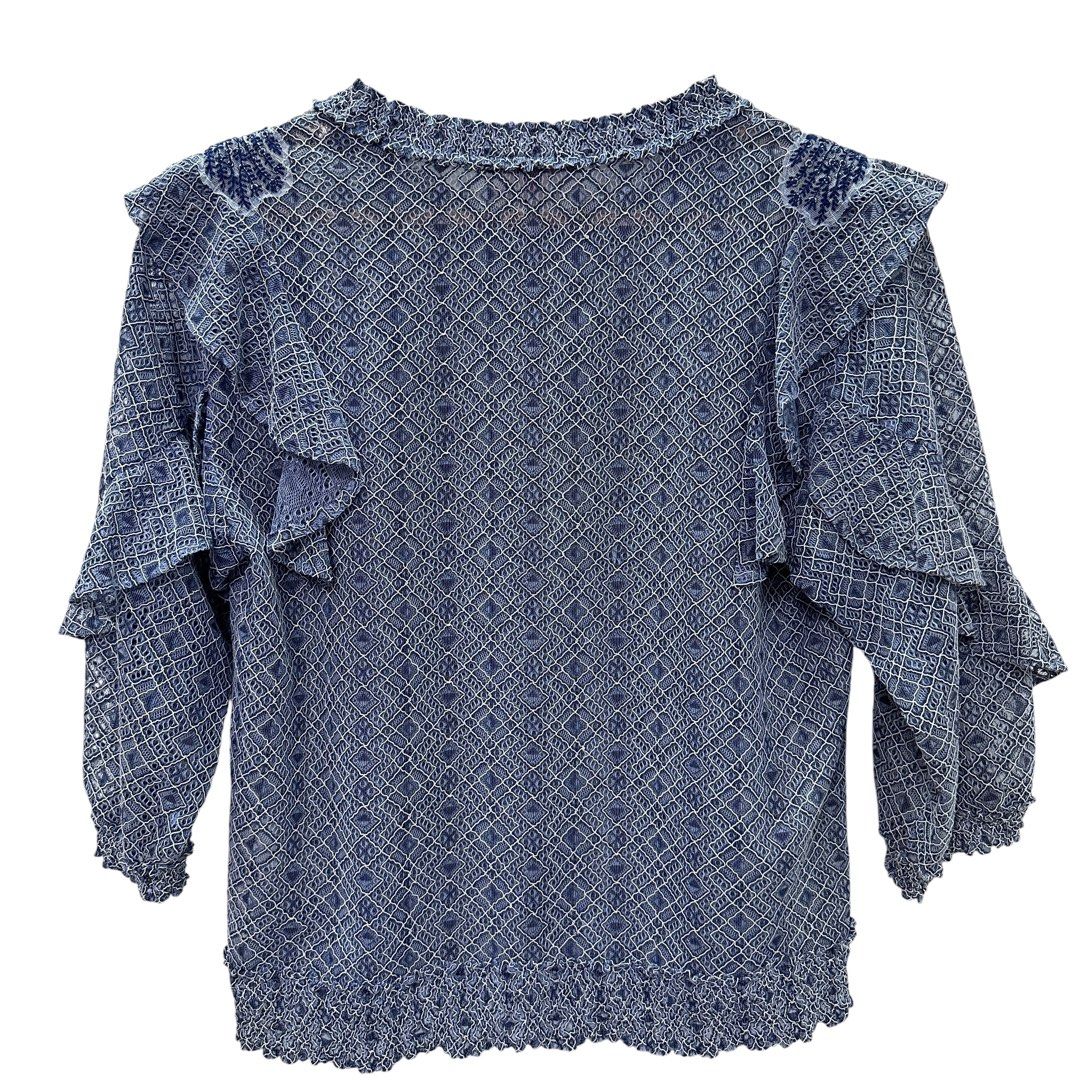 VIVIENNE TAM | Peacock Embroidery Blouse (Category: Blouses) located in Lapu Lapu. Submitted by nervecloset (Listing ID 1467451238, Image 2). Description: VIVIENNE TAM | Peacock Embroidery Blouse Small on tag W = 18.5 inches L = 21 inches Excellent condition 2850 + sf .