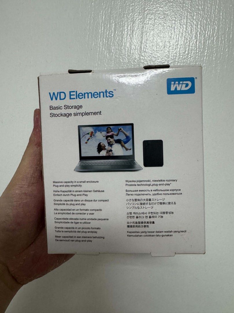 WD Elements 2TB Portable External Hard Drive (Category: Hard Disks & Thumbdrives) located in Manila. Submitted by shoppolaflora (Listing ID 1467504941, Image 2). Description: - Brand: WD Elements - Capacity: 2TB portable storage - Compatibility: Plug and play for Windows and Mac - Inclusions: USB 3.0 cable and original packaging box .