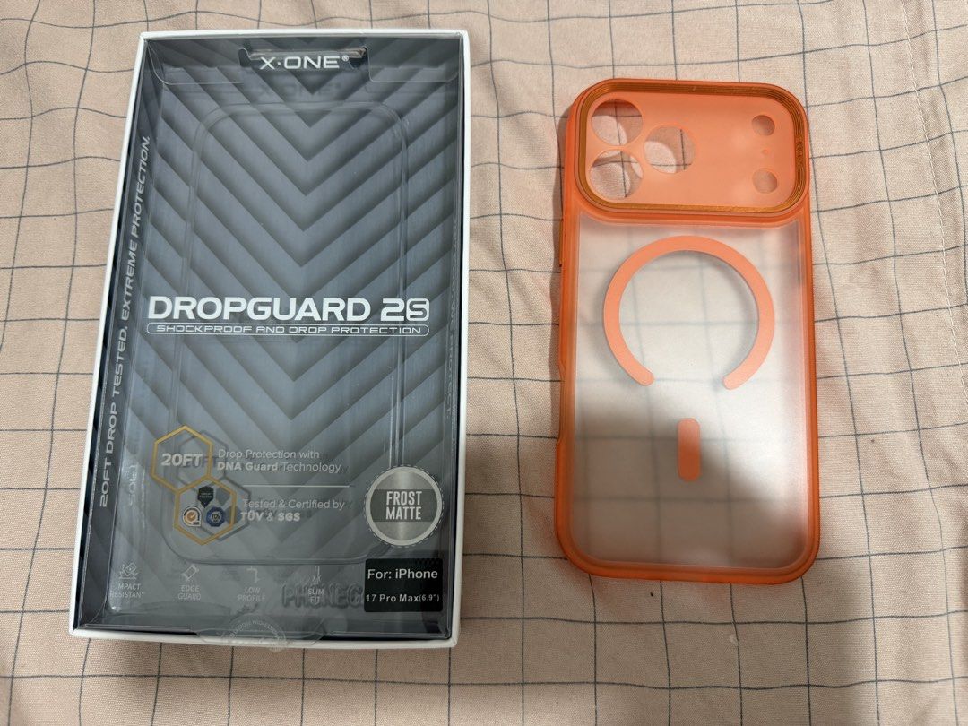 X One Dropguard 2S (Category: Cases & Sleeves) located in Mandaluyong City. Submitted by getbounced (Listing ID 1467468624, Image 2). Description: - Brand: X-One - Model: Dropguard 2S - Compatibility: iPhone 17 Pro Max (6.9") - Color: Vibrant Orange with Frost Matte finish - Protection: 20FT drop-tested with DNA Guard & Edge Guard technology - Condition: Like New - Used for 2 days only .