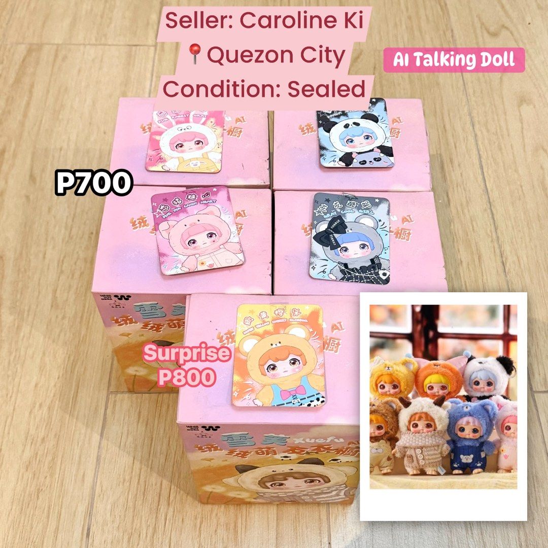 Xeufu AI Talking Doll Plush Blind Box (Category: Plushies & Soft Toys) located in Quezon City. Submitted by eskyanolvia (Listing ID 1467555624, Image 1). Description: .
