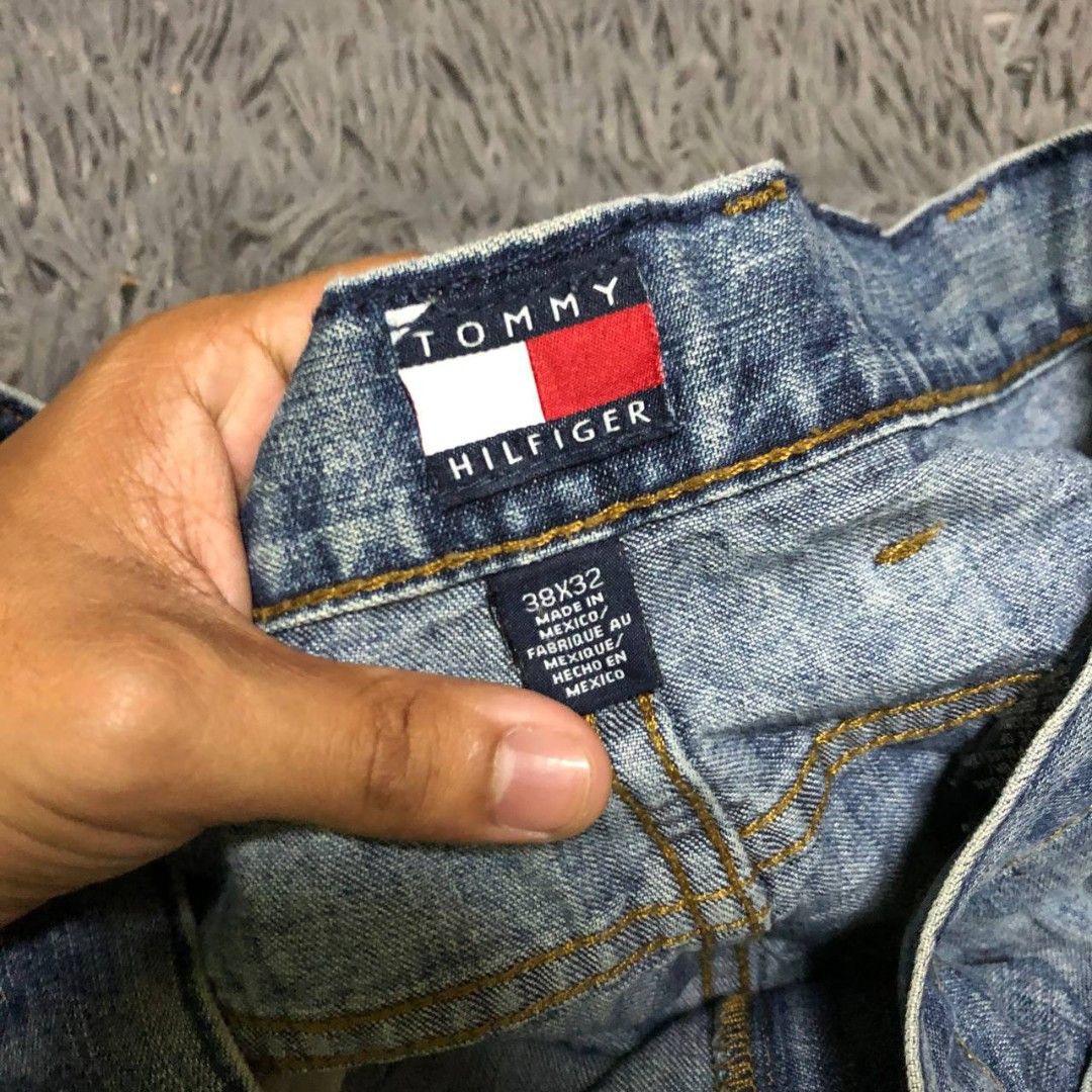 Y2k Tommy Hilfiger Baggy Pants (Category: Jeans) located in Camiling. Submitted by thriftscape2024 (Listing ID 1467554591, Image 2). Description: Excellent Condition Color rate: 9/10 Issue: distressed hem W: 38 L: 45 Thigh: 15 Leg Opening: 10.