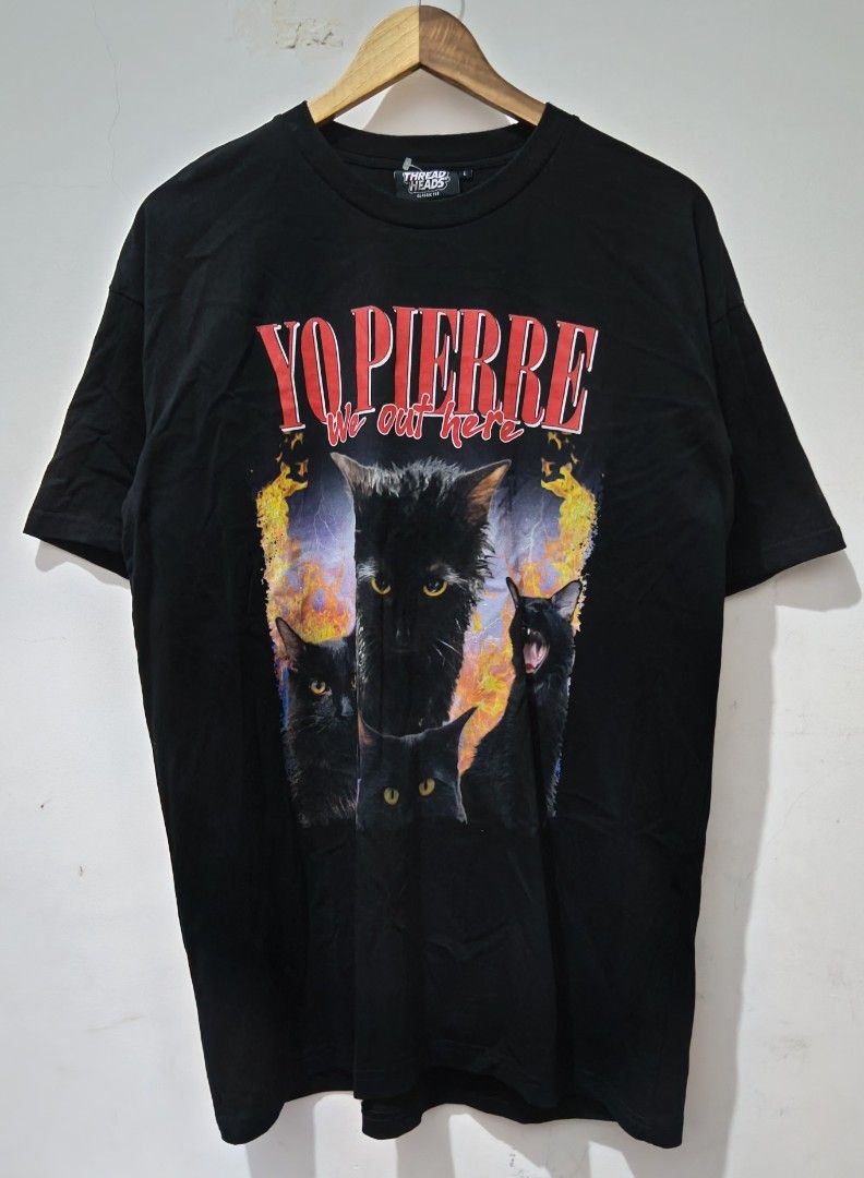 Yo Pierre We Out Here (Category: Tshirts & Polo Shirts ) located in Taguig. Submitted by thriftedminds (Listing ID 1467473727, Image 1). Description: Item: Yo Pierre We Out Here🔥 ‎Size: Thread Heads (L) ‎Width: 22 ‎Length: 30 ‎Condition: Good ‎Issue: Multiple Pinhole DM to purchase 📩.