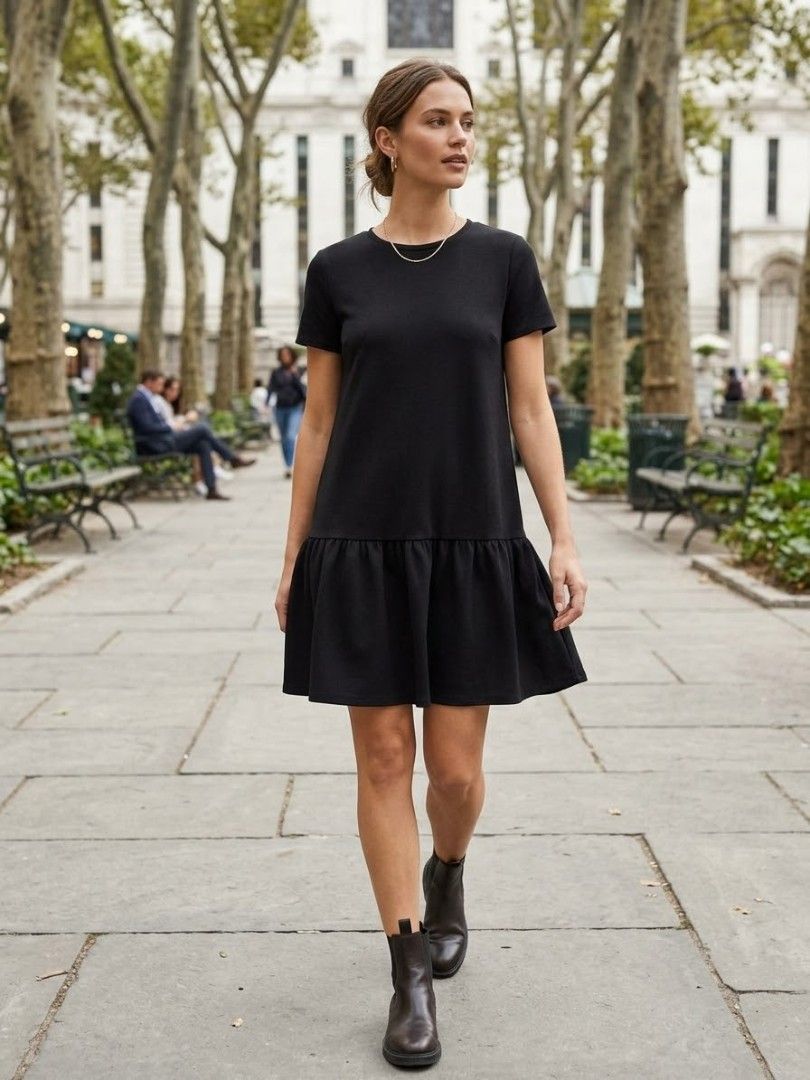Zara Black Casual Dress (Category: Dresses) located in Santa Cruz. Submitted by deenem (Listing ID 1467379021, Image 1). Description: Like New😍👌 No flaws👌 M on Tag Can fit M-L Asian (Measurements laid flat in inches) Bust:19 Armhole:8 Lenght: 35.