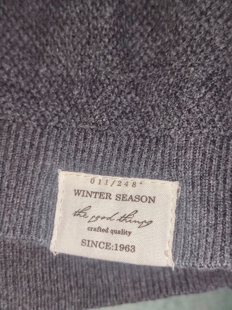 Zara Charcoal Knitwear (Category: Longsleeves) located in Quezon City. Submitted by understuffcollectibles (Listing ID 1467421864, Image 2). Description: Size: Small Dimes: Width: 18 inches Length: 22 inches 💢 Mini Pinhole Good Condition..