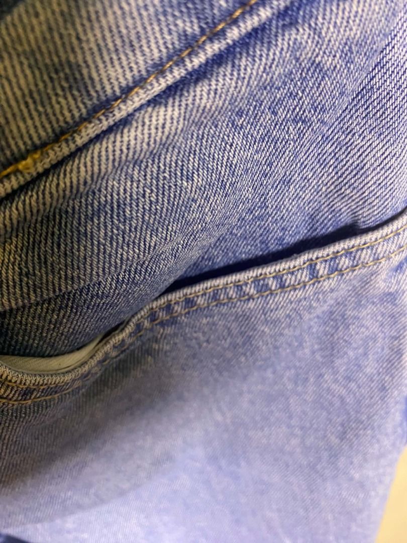 Zara Denim Jeans Light Blue Size S (Category: Jeans) located in Quezon City. Submitted by ultra_seller (Listing ID 1467373561, Image 3). Description: Brand: ZARA Size: EU 36 / US 4 Color: Medium-wash blue denim with visible fading. Cut: Appears to be a relaxed straight-leg silhouette. Hems: Both legs have raw, frayed edges. These may be intentional, altered, or worn. Fabric: Denim texture looks reasonably intact, with no obvious large holes or ma