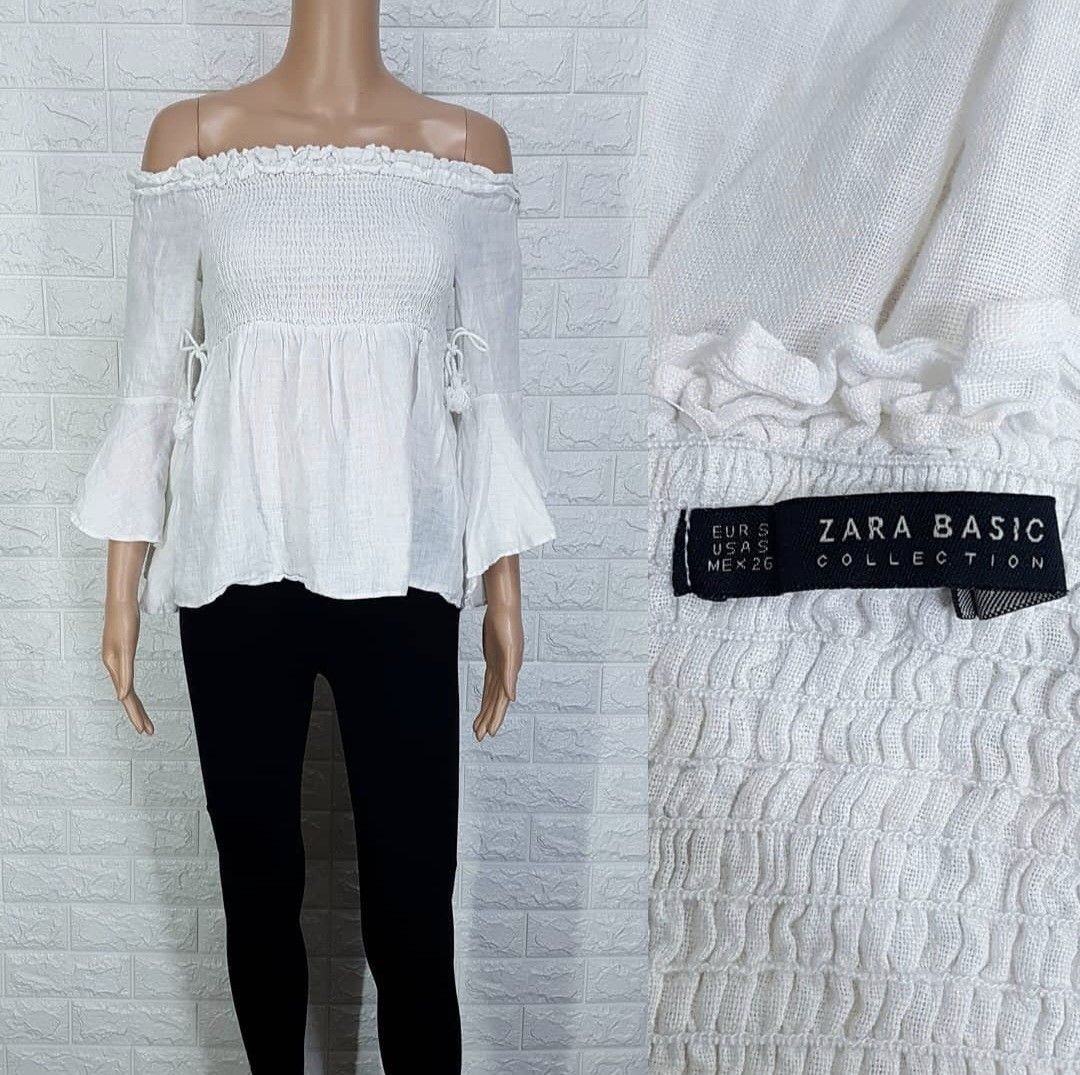 ZARA Linen Off-Shoulder Top (Category: Others Tops) located in Taguig. Submitted by cathiecute (Listing ID 1467491215, Image 1). Description: .