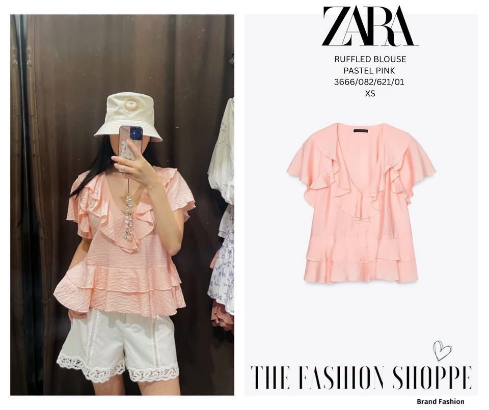 ZARA RUFFLE TOP WHITE LARGE (Category: Blouses) located in Paranaque City. Submitted by brandedlab (Listing ID 1467500566, Image 1). Description: .