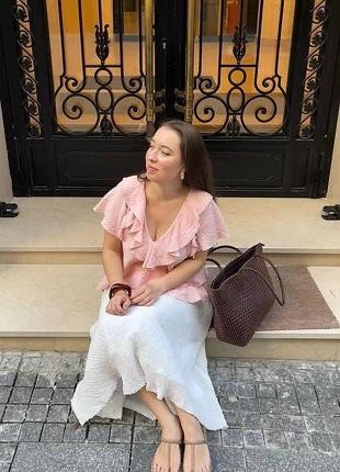 ZARA RUFFLE TOP WHITE LARGE (Category: Blouses) located in Paranaque City. Submitted by brandedlab (Listing ID 1467500566, Image 2). Description: .