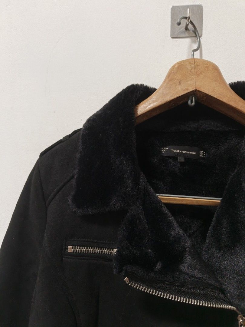 Zara Suade Jacket (Category: Coats, Jackets and Outerwear) located in Manila. Submitted by aristothrift (Listing ID 1467590819, Image 3). Description: Medium on tag Dimes: 19x20 Location: Antipolo Negotiable.