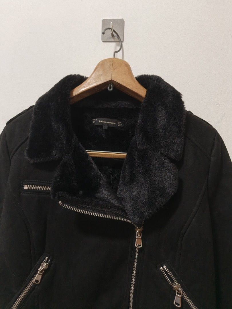 Zara Suade Jacket (Category: Coats, Jackets and Outerwear) located in Manila. Submitted by aristothrift (Listing ID 1467590819, Image 2). Description: Medium on tag Dimes: 19x20 Location: Antipolo Negotiable.