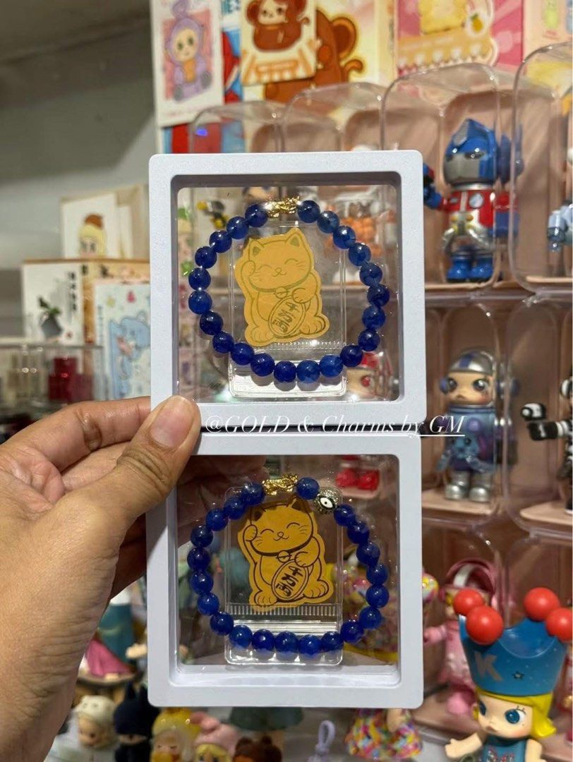 18K Real Gold Small Piyao 🀄️🐉 (Category: Bracelets) located in Manila. Submitted by goldandcharmsbygm (Listing ID 1467662233, Image 2). Description: 𝟮𝟬𝟮𝟳 𝗖𝗼𝗹𝗼𝗿 𝗼𝗳 𝘁𝗵𝗲 𝗬𝗲𝗮𝗿 🧿 𝐿𝑢𝑚𝑖𝑛𝑢𝑜𝑢𝑠 𝐵𝑙𝑢𝑒 🦋 (𝘕𝘢𝘵𝘶𝘳𝘢𝘭 𝘉𝘭𝘶𝘦 𝘈𝘨𝘢𝘵𝘦) 18K Real Gold Small Piyao 🀄️🐉 — Cleansed, blessed 🧿 — with box and freebie — AUTHENTIC 18K/24K Gold Open for ws, bulk orders! ✨ PM 📨 Pick-up anytime..