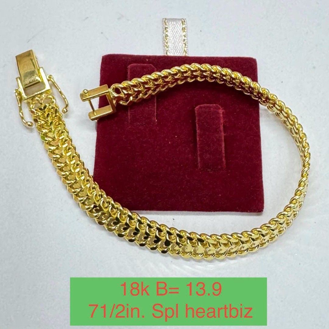 18k Saudi gold heartbitz bracelet (Category: Bracelets) located in Manila. Submitted by bhelgoldseller2ndaccount (Listing ID 1467737092, Image 2). Description: New!!✨New!!✨New!! Authentic 18k Saudi Golds 💯pawnable/naisasanla 💯with high appraisal rate 💯good investment 💯Direct supplier price 👉OPEN for resellers 🌺please take time to evaluate their actual sizes and grams 👉Best panggift for all occasions ✅ Sold per grams not per piece Kya lowes