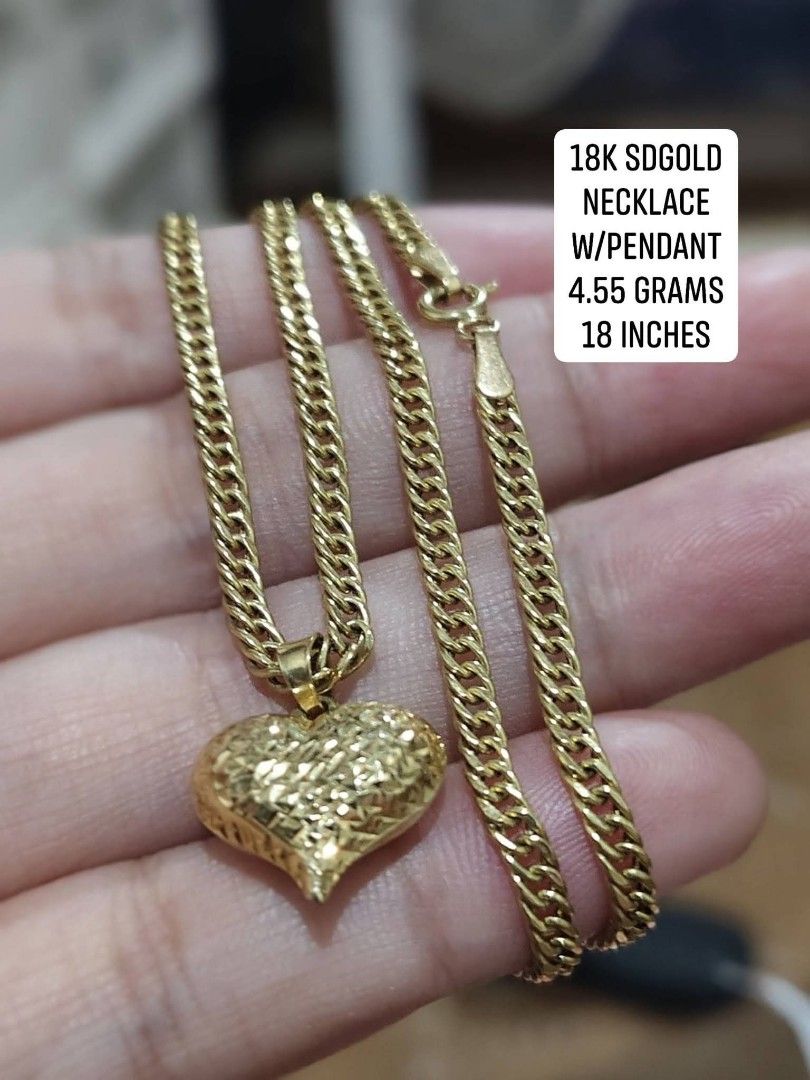 18k saudi gold necklace (Category: Necklaces) located in Manila. Submitted by danicacruz1024 (Listing ID 1467636808, Image 1). Description: 4.55 grams 18 inches.