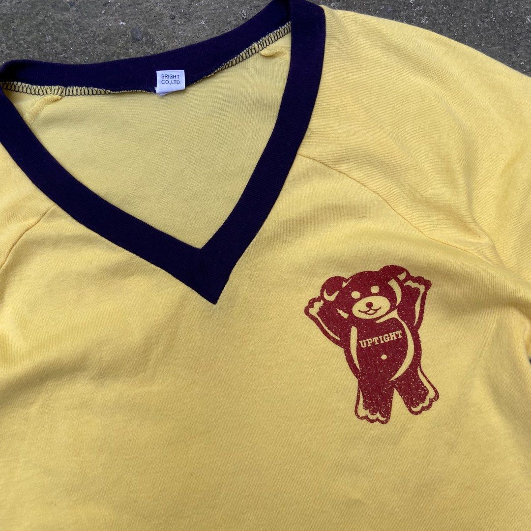 1980’s Charlie’s Uptight Ringer Tee V-Neck (Category: Shirts) located in Angeles City. Submitted by eriellynngotvintage (Listing ID 1467728974, Image 2). Description: 18x25 Holes sa gilid, pwede nyu lagyan ng patch or pa repair. See photo for details 270 Angeles City Pampanga.