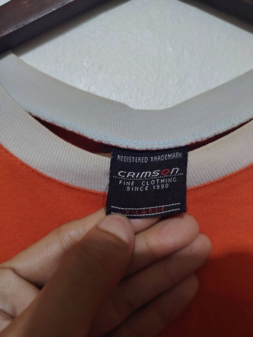 2000s CRIMSON SKATE CREW SHIRT (Category: Vintage Collectibles) located in Legazpi City. Submitted by urbangarmentsarch4500 (Listing ID 1467689870, Image 2). Description: CRIMSON SKATE CREW SHIRT Good Condition XL W 23 L 31 minimal sa print, 1 pinhole & white stain (Check last 2 pics) Colo rate 9.8/10 --- ‼️w/ FREE STICKERS FOR EVERY PURCHASE⁉️ 🛒🛒🛒 BUY. SELL. TRADE. CONSIGN🗣️🤝🏼 BLESS THY HUSTLE! 🧿✨.