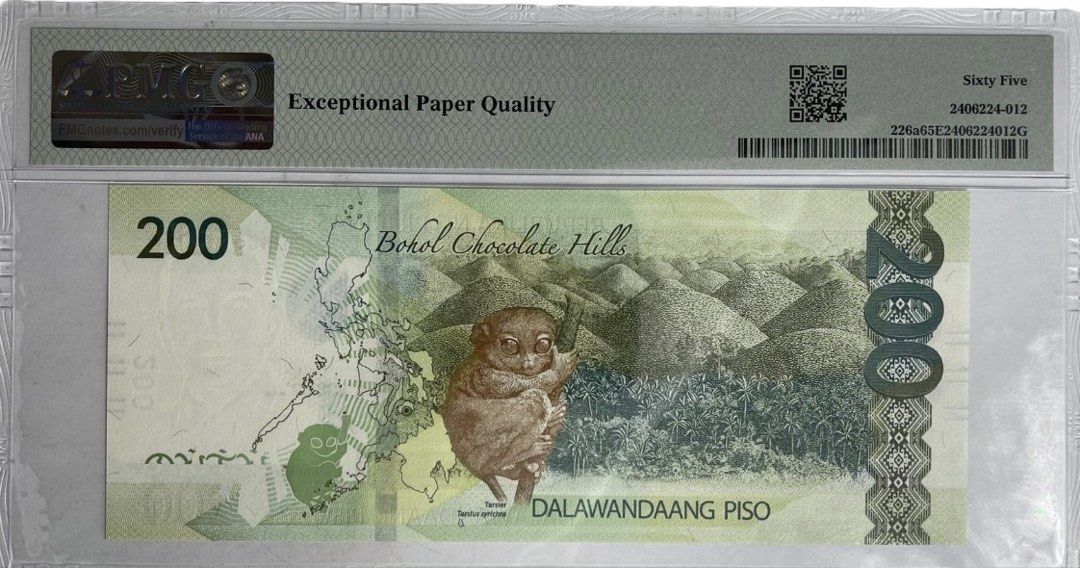 200p - PMG 65 EPQ - Serial Number: DH555555 (Category: Currency) located in Makati City. Submitted by rpm0704 (Listing ID 1467735536, Image 2). Description: .
