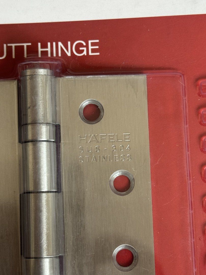 4” Hafele Butt Hinge Door Hinge (Category: Locks, Doors & Gates) located in Paranaque City. Submitted by greyolive293233 (Listing ID 1467661673, Image 2). Description: Hafele Door Butt Hinge 4” 3 pcs 4 small door hinge for cabinet doors. Original, bought in Wilcon. Stainless Steel 1,600 php for everything - Includes Häfele 4-inch butt hinges complete with screws - Includes Direct Hardwares hinges (Model: DH-CQ-02) - Finish: Silver tone in matte a