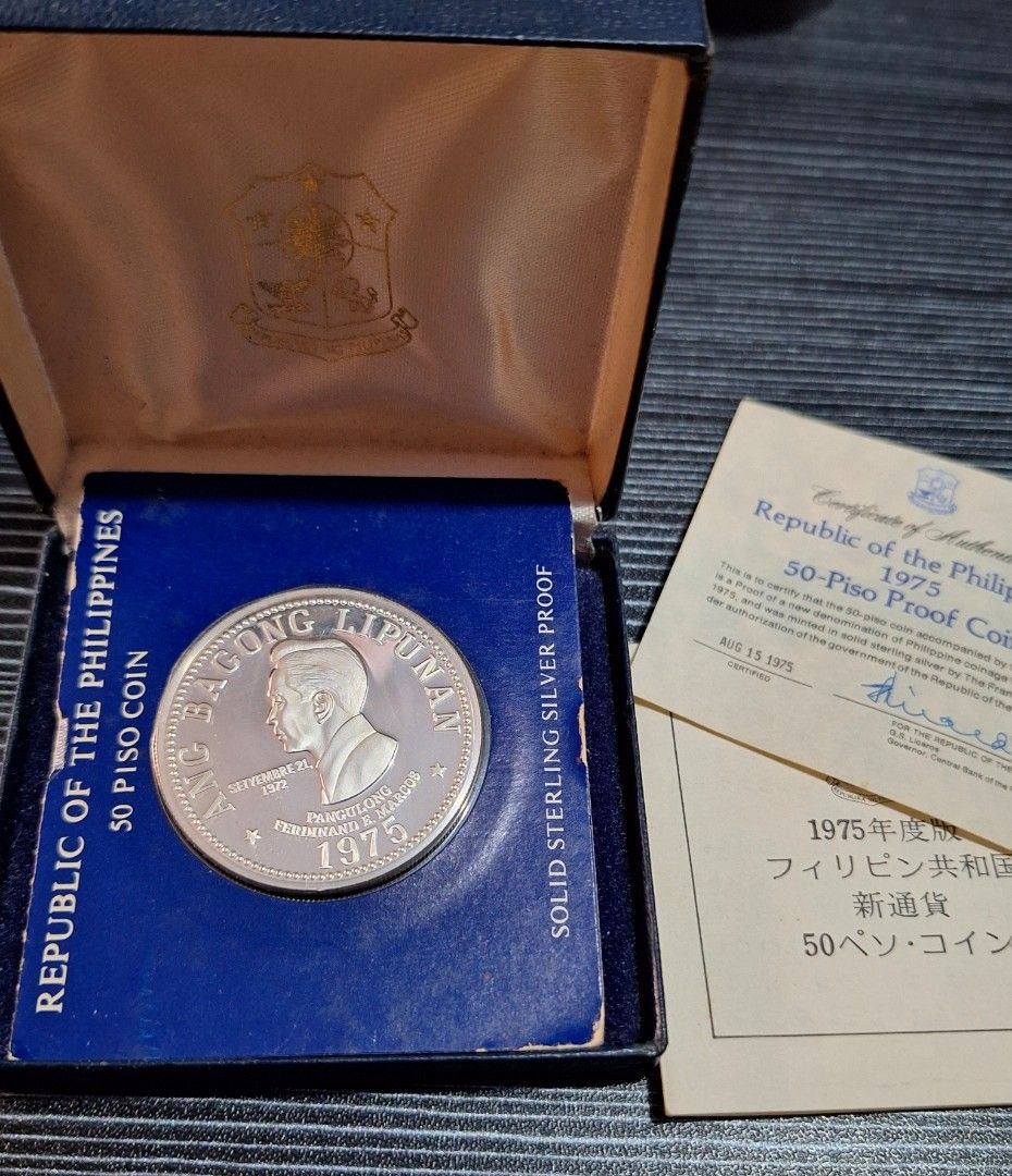 50 Piso Silver Proof Coin 1975 (Category: Vintage Collectibles) located in Quezon City. Submitted by manaycollectiblestore (Listing ID 1467604695, Image 1). Description: 50 Piso Silver Proof Coin 1975 With Box & COA Actual Photo Posted. Available for pickup/walkin or via lalamove, Ship via Jnt door to door sa malalayo.. no cod, para iwas bogus buyer.. available ako anytime for video call to proof legit item at seller. Location Q. C.