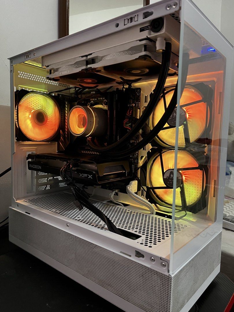 5700X PC BUILD (Category: Desktops) located in Rizal. Submitted by mltech (Listing ID 1467612445, Image 3). Description: FOR SALE: "Cookies 'N Cream" Gaming PC Price: ₱38,700 (FIXED) SYSTEM UNIT SPECS • AMD Ryzen 7 5700X • MSI MAG Mortar B550M • XFX Speedster RX 6600 8GB • Kingston HyperX Fury 16GB (2×8GB) DDR4 3200MHz • 240GB SATA SSD + 1TB HDD Bundle • Seasonic S12II 520W 80+ Bronze • DeepCool Castle 240EX AIO • Acer V920 White mATX Case • 3× R