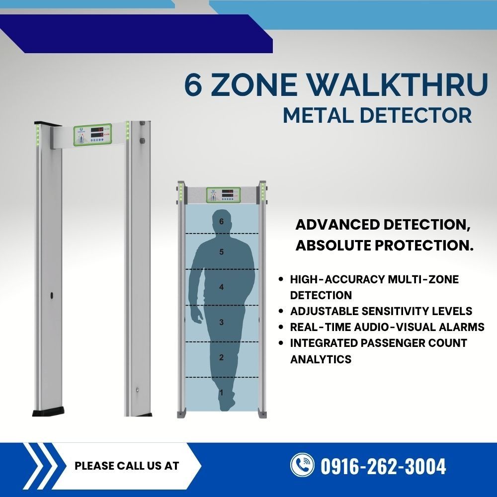 6 Zone Walkthrough Metal Detector Security Gate (Category: Locks, Doors & Gates) located in Manila. Submitted by cyrenejoye (Listing ID 1467646676, Image 1). Description: - 6-Zone Detection: Accurately pinpoints metallic items quickly - Adjustable Sensitivity: Easily fits your specific security needs - Real-Time Alerts: Instant audio and visual alarms for operators - Traffic Analytics: Integrated passenger count tracking - Durable Build: Solid co