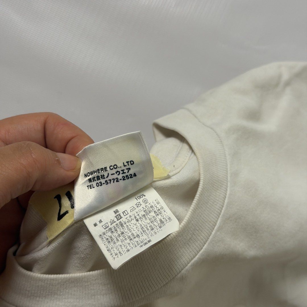 A Bathing Ape BAPE Shark White Tee (Category: Tshirts & Polo Shirts ) located in Gapan. Submitted by rasthriftshop (Listing ID 1467797084, Image 3). Description: BAPE Size on tag: L Dimes: 21 x 27 ₱950 + sf Condition: Excellent Color rate: 9/10 Issue: None.