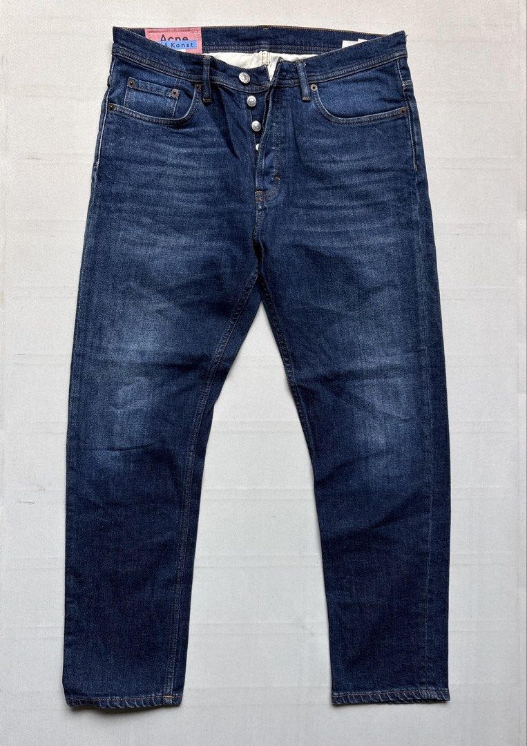 ACNE STUDIOS River Slim Tapered (Category: Jeans) located in Baguio. Submitted by viibodegaaa (Listing ID 1467737330, Image 2). Description: Item: ACNE STUDIOS River Slim Tapered Size: 32 Waist: 16’ Rise: 11.5’ Thigh: 11.5’ Inseam: 26.5’ Length: 37’ Leg opening: 6.5’ Price: 2280.