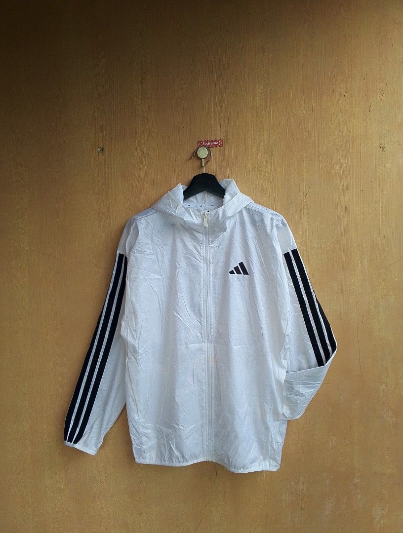 Adidas 3 Stripes Ripstop Windbreaker Jacket (Category: Coats, Jackets and Outerwear) located in Lipa City. Submitted by MEECHYTWO2TWO (Listing ID 1467658731, Image 3). Description: • ADIDAS 3 STRIPES WINDBREAKER - Embroidered Logo - Size: Large - Width: 22 / Length: 28 - Location: Lipa City, Batangas - Excellent condition - Color rate: 9.9/10 - Additional sf +75 - Mop: GCASH/NO COD - Payment first tomorrow will be shipped.