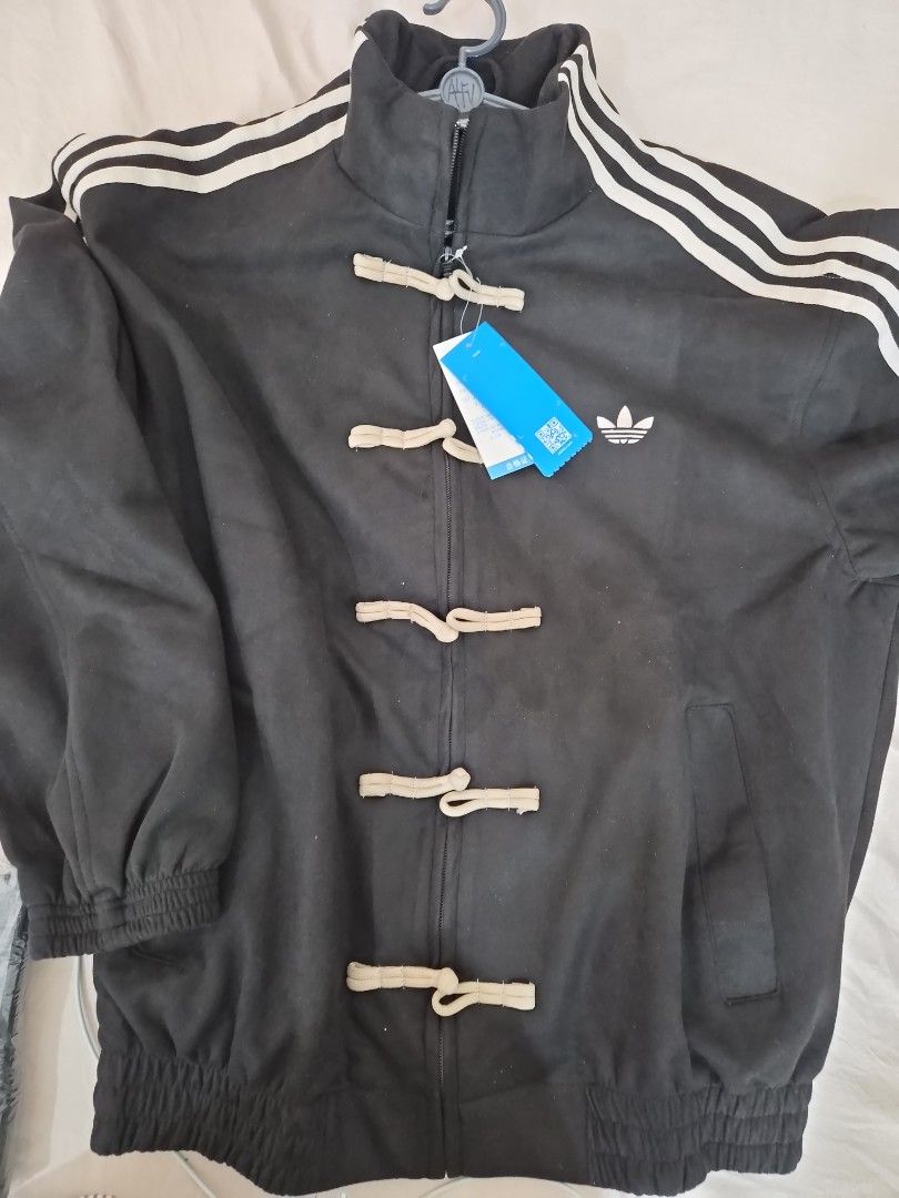 Adidas Black Track Pants with Three White Stripes (Category: Joggers) located in Taytay. Submitted by passiveincome89 (Listing ID 1467613167, Image 2). Description: - Authentic Brand New Adidas track jacket in classic black - Unisex - Iconic 3 white stripes - Comfortable - Ideal for casual wear, workouts or lounging .