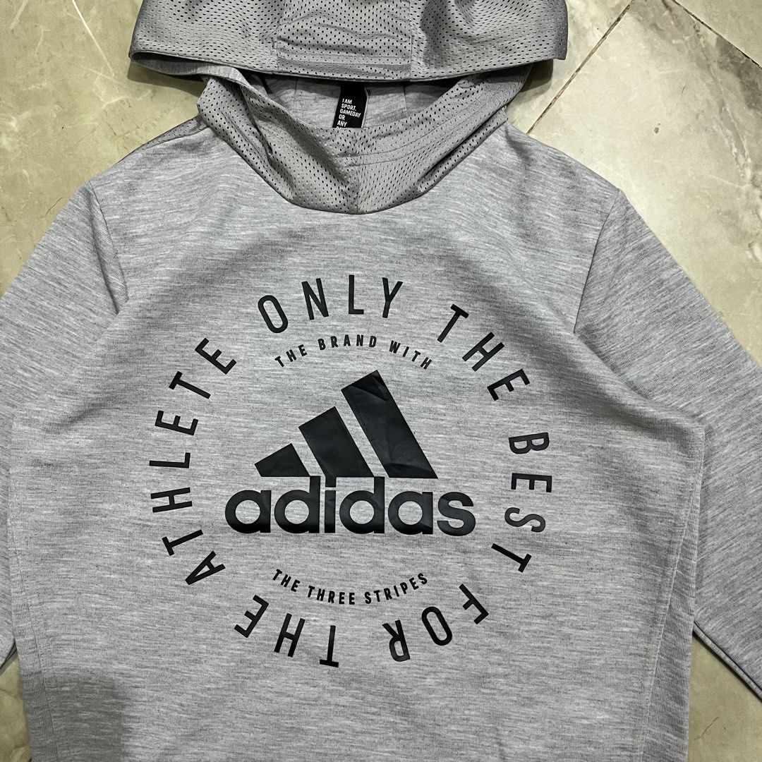 ADIDAS PULLOVER MESH HOODIE SIZE 160 ON TAG (Category: Coats, Jackets and Outerwear) located in Marikina City. Submitted by arniejane23 (Listing ID 1467699394, Image 3). Description: ADIDAS PULLOVER MESH HOODIE SIZE 160 ON TAG DIMENSION width - 19.5 length - 24 NO ISSUE/NO FLAWS EXCELLENT LIKE NEW CONDITION!! 📩📩📩.