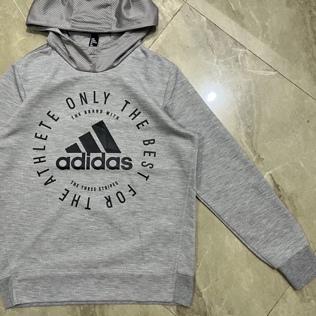 ADIDAS PULLOVER MESH HOODIE SIZE 160 ON TAG (Category: Coats, Jackets and Outerwear) located in Marikina City. Submitted by arniejane23 (Listing ID 1467699394, Image 2). Description: ADIDAS PULLOVER MESH HOODIE SIZE 160 ON TAG DIMENSION width - 19.5 length - 24 NO ISSUE/NO FLAWS EXCELLENT LIKE NEW CONDITION!! 📩📩📩.