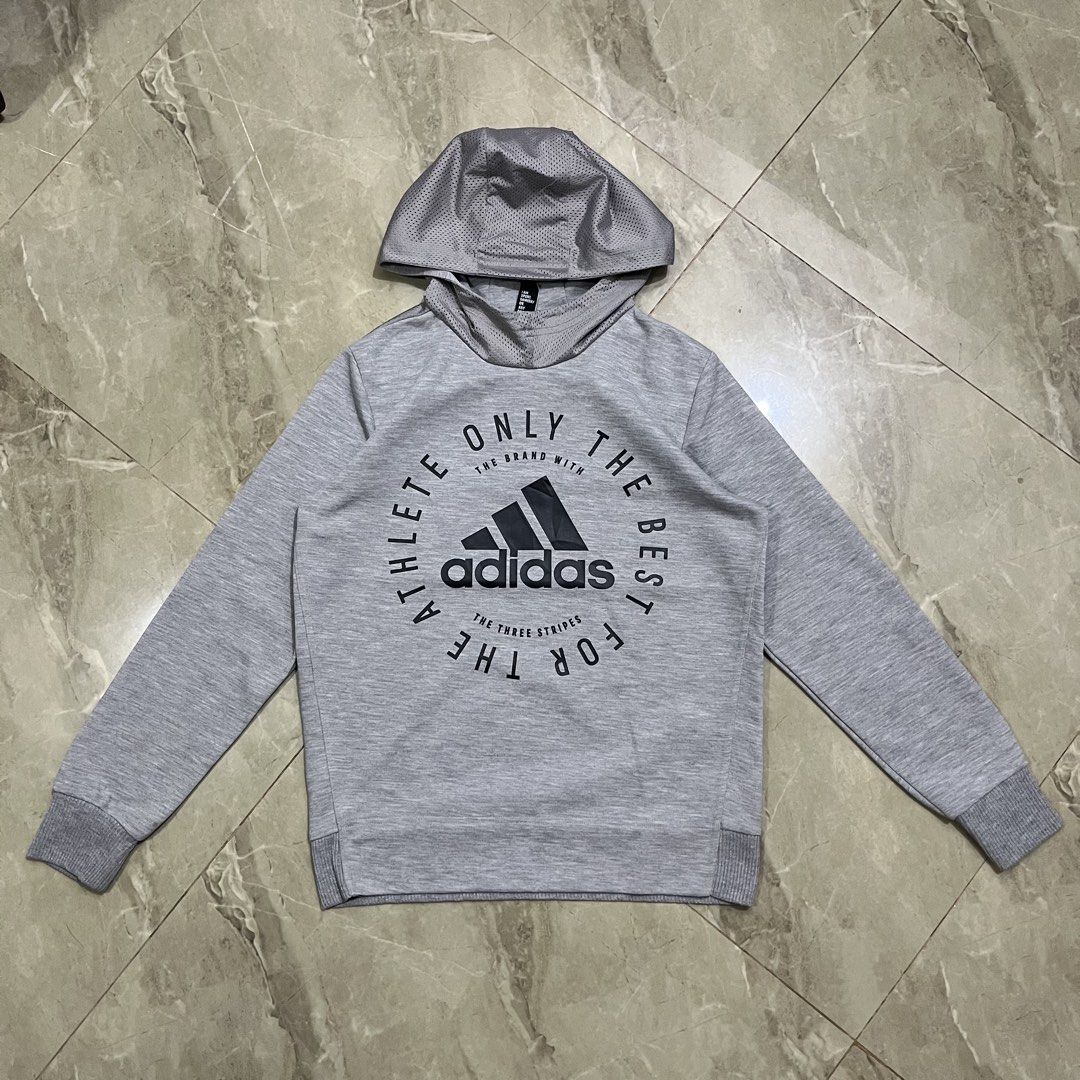 ADIDAS PULLOVER MESH HOODIE SIZE 160 ON TAG (Category: Coats, Jackets and Outerwear) located in Marikina City. Submitted by arniejane23 (Listing ID 1467699394, Image 1). Description: ADIDAS PULLOVER MESH HOODIE SIZE 160 ON TAG DIMENSION width - 19.5 length - 24 NO ISSUE/NO FLAWS EXCELLENT LIKE NEW CONDITION!! 📩📩📩.