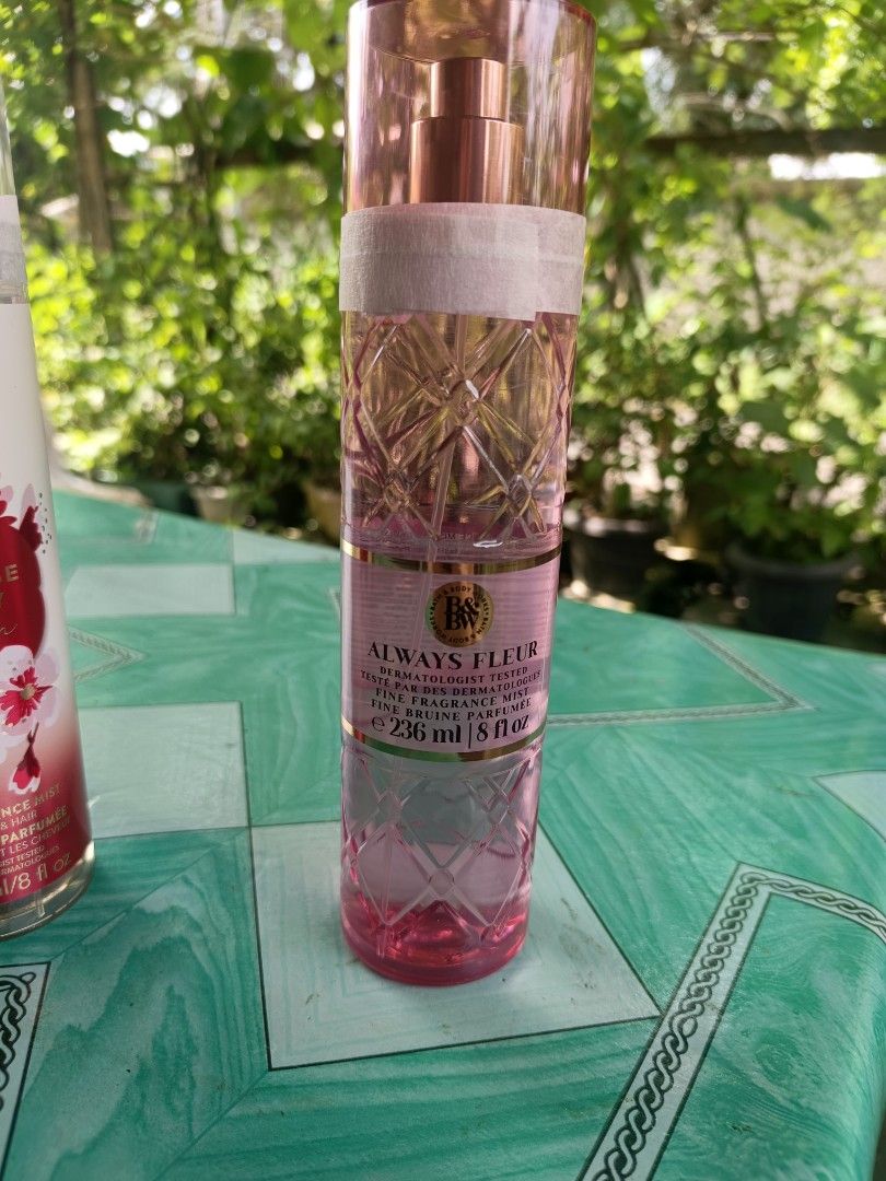 Always Fleur Fine Fragrance Mist 236 ml (Category: Fragrance & Deodorants) located in Manila. Submitted by rangya (Listing ID 1467699787, Image 1). Description: - Brand: Always Fleur - Product: Fine Fragrance Mist - Size: Large 236 ml / 8 fl. oz. - Packaging: Tall pink textured bottle with gold label and protective cap - Scent Profile: Fresh and floral notes - Best For: Daily wear GUARANTEED ORIGINAL FROM🍁 BALIKBAYAN BOX.