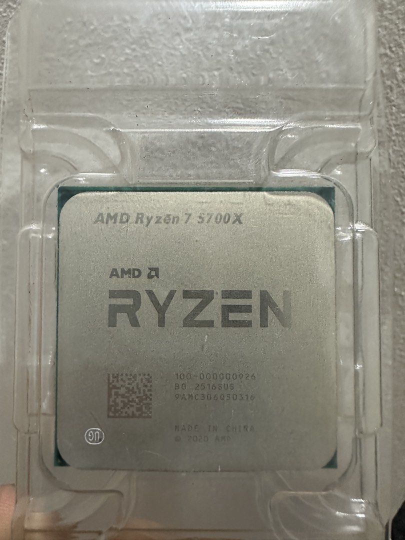AMD Ryzen 7 5700X Processor (Category: Computer Parts) located in Manila. Submitted by cleverdolphin.6aaa13 (Listing ID 1467800816, Image 2). Description: - Model: AMD Ryzen 7 5700X - Socket: AM4 - Specs: 8 Cores, 16 Threads - Condition: Pulled from a working system, runs cool and handles heavy gaming/multitasking with zero issues - Pins: 100% straight and clean, no bent pins - Packaging: Safely packed in a clear plastic clamshell container Unli 