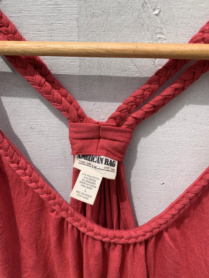 American Rag Red Braided Racerback Tank Top (Category: Sleeveless) located in Muntinlupa City. Submitted by pink.poppies (Listing ID 1467642495, Image 3). Description: .