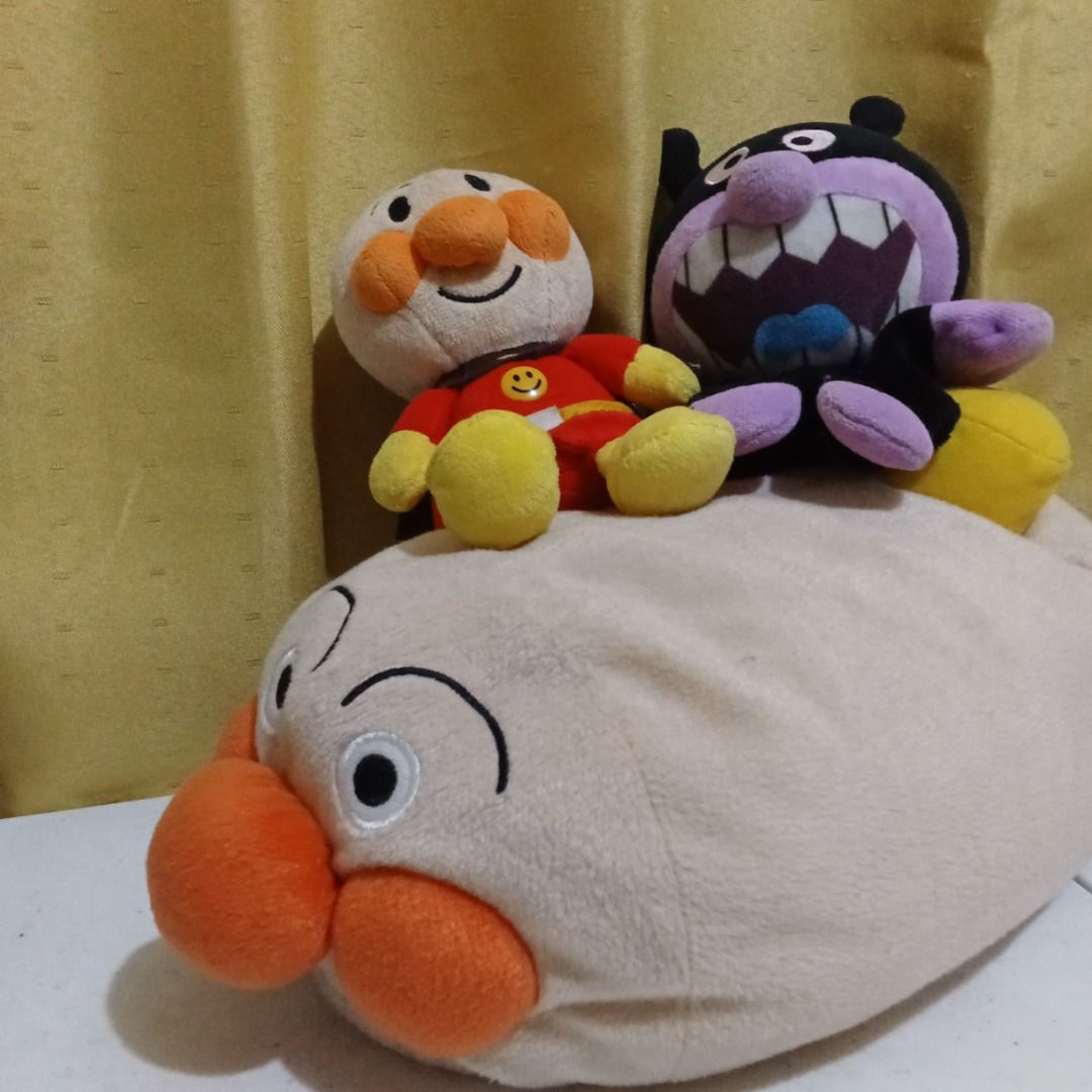 Anpanman Plush Toy Bundle with Baikinman (Category: Plushies & Soft Toys) located in Quezon City. Submitted by trinket_cat (Listing ID 1467678427, Image 1). Description: - Complete Anpanman plush bundle - Includes a large pillow-style plush base with Anpanman and Baikinman toys - Made with soft, high-quality fabric - Vibrant character details and clean overall shape - Ideal for kids and fans of the series - Selling as a full set .