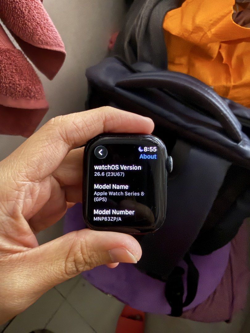 Apple Watch Series 8 45mm (Category: Wearables & Smart Watches) located in Quezon City. Submitted by xsgldsx (Listing ID 1467607807, Image 3). Description: Apple Watch Series 8 45mm 32gb capacity With visible paint chips around the frame and scratches on the screen Battery health: 89% Inclusions: Watch itself, charger, replacement strap. No box Meetups in SM North/nearby areas. For farther locations, I will ask for an additional fee for transport