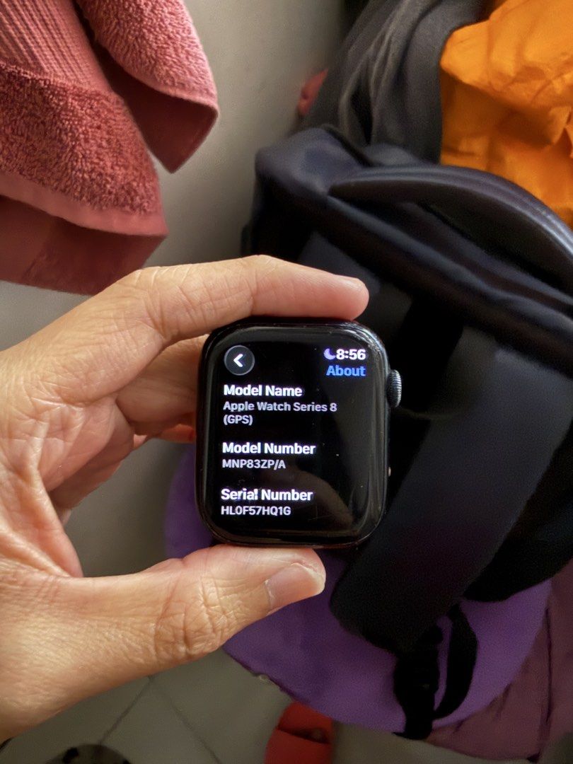 Apple Watch Series 8 45mm (Category: Wearables & Smart Watches) located in Quezon City. Submitted by xsgldsx (Listing ID 1467607807, Image 2). Description: Apple Watch Series 8 45mm 32gb capacity With visible paint chips around the frame and scratches on the screen Battery health: 89% Inclusions: Watch itself, charger, replacement strap. No box Meetups in SM North/nearby areas. For farther locations, I will ask for an additional fee for transport