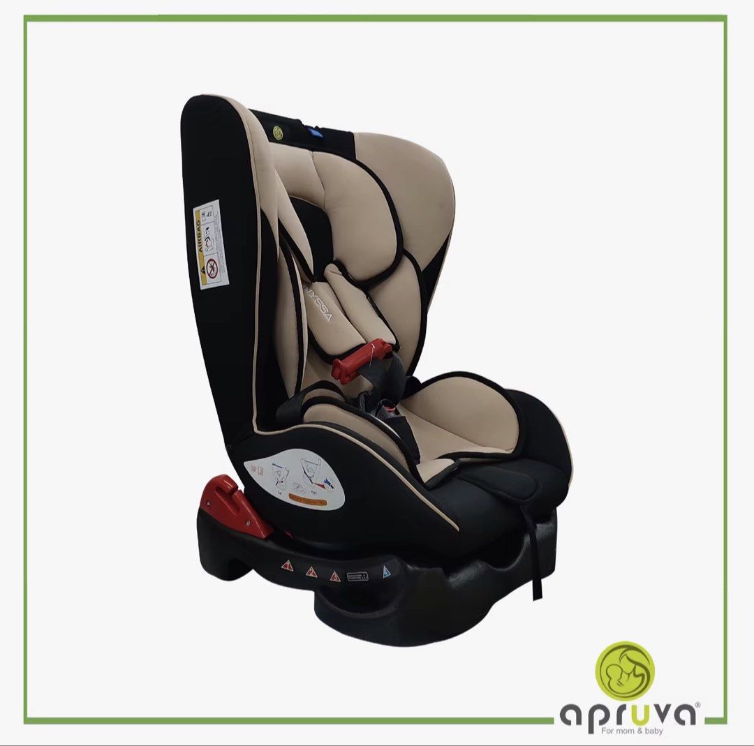 Apruva Nyssa Car Seat Brown (Category: Car Seats) located in Antipolo. Submitted by theclosetmarket_ (Listing ID 1467636338, Image 1). Description: - Brand: Apruva Nyssa - Color: Brown and Black - Age/Weight Group: Group 0+/1/2/3 - Rearward Facing: Supports 0 to 18 kg - Forward Facing: Handles 9 to 36 kg - Safety: Built-in side impact protection with 5-point safety belt - Comfort: 3 position reclining adjustments - Dimensions: 46.5cm (L) x 41.5cm
