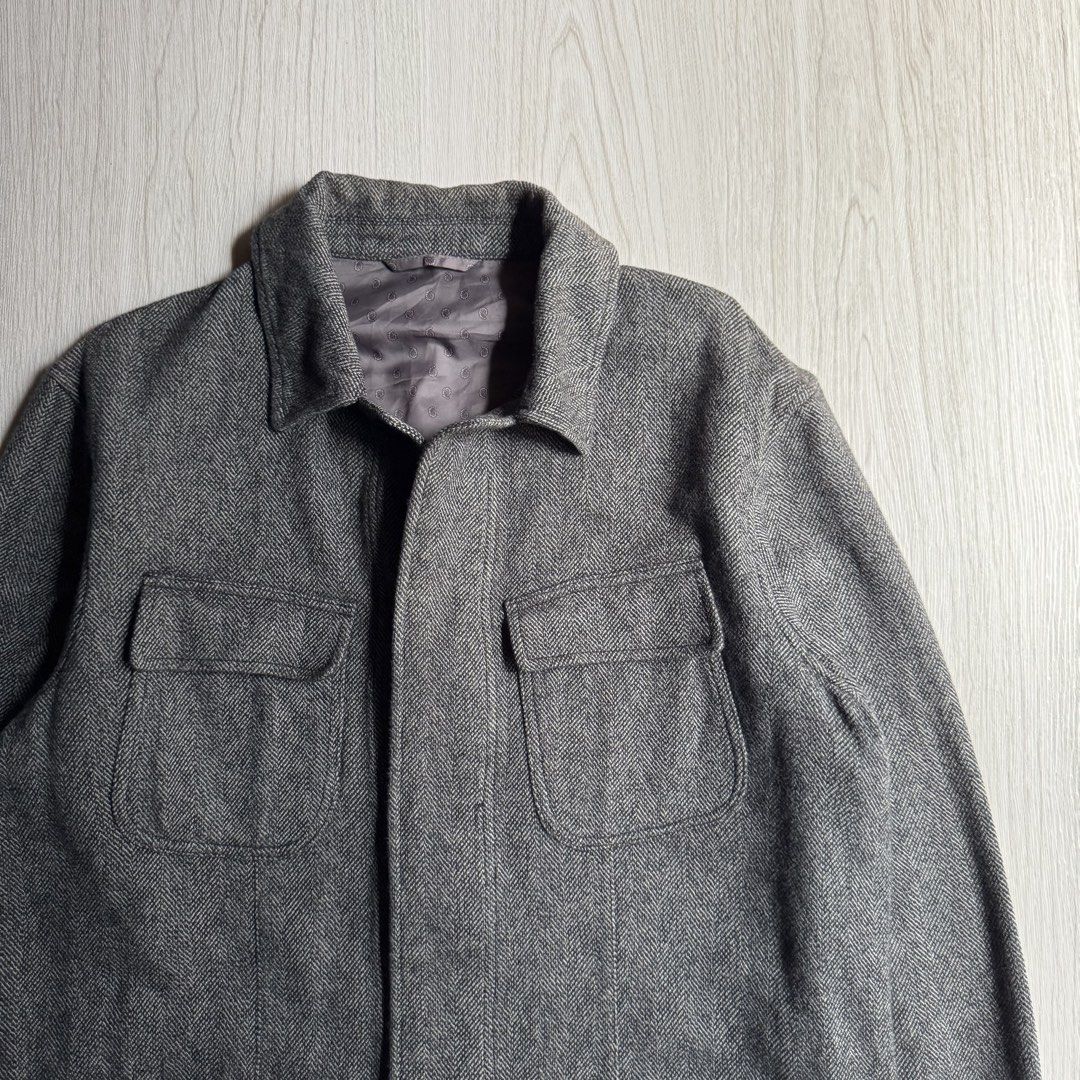 Aramis tweed herringbone safari jacket (Category: Coats, Jackets and Outerwear) located in Zamboanga. Submitted by rustic.rev (Listing ID 1467762699, Image 2). Description: Aramis tweed herringbone safari jacket In excellent condition, minimal signs of wear. Tagged: L Actual Measurements: Pit to pit: 23” Length: 29” Shoulders: 18.5” Sleeves length: 25” .