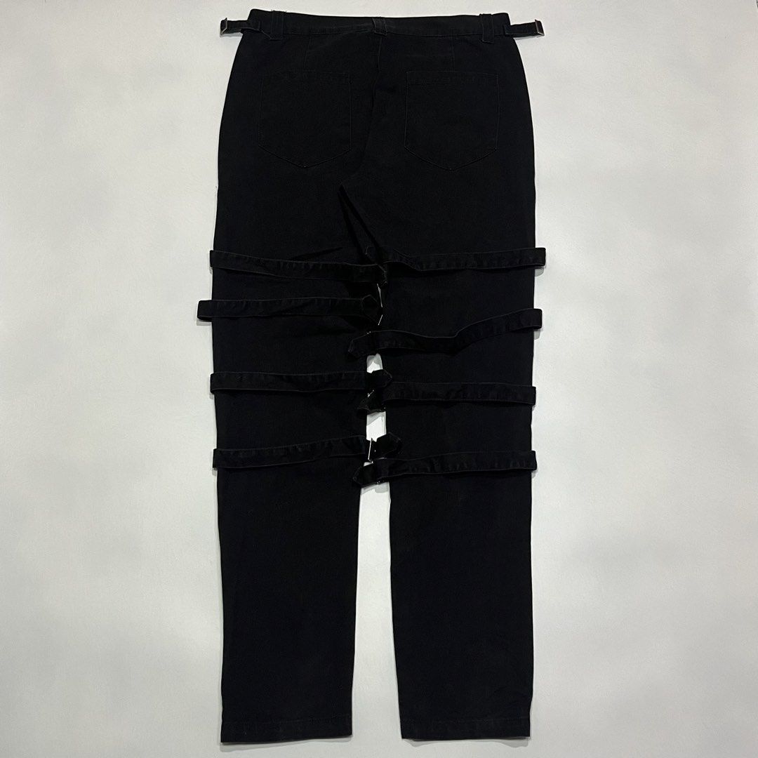 Archival multi strap pants (Category: Announcements) located in Quezon City. Submitted by thriftrage (Listing ID 1467733964, Image 2). Description: Waist’ 32 Length’ 41 Leg opening’ 6.5 Issue last photo naputol yung sa isang strap Good condition .