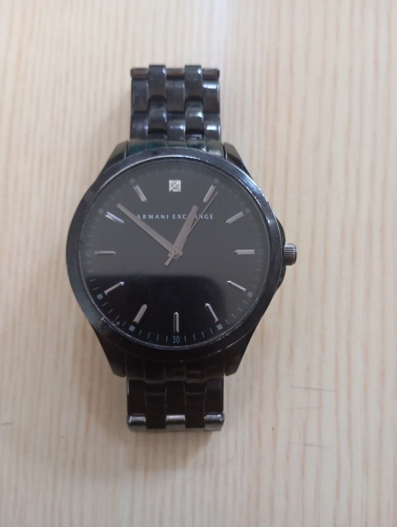 Armani exchange (Category: Men's Watches) located in Las Pinas. Submitted by quick_deals_great_finds2 (Listing ID 1467640100, Image 1). Description: Original good working condition Quartz with battery 45mm big size fits wrist 7 inches.