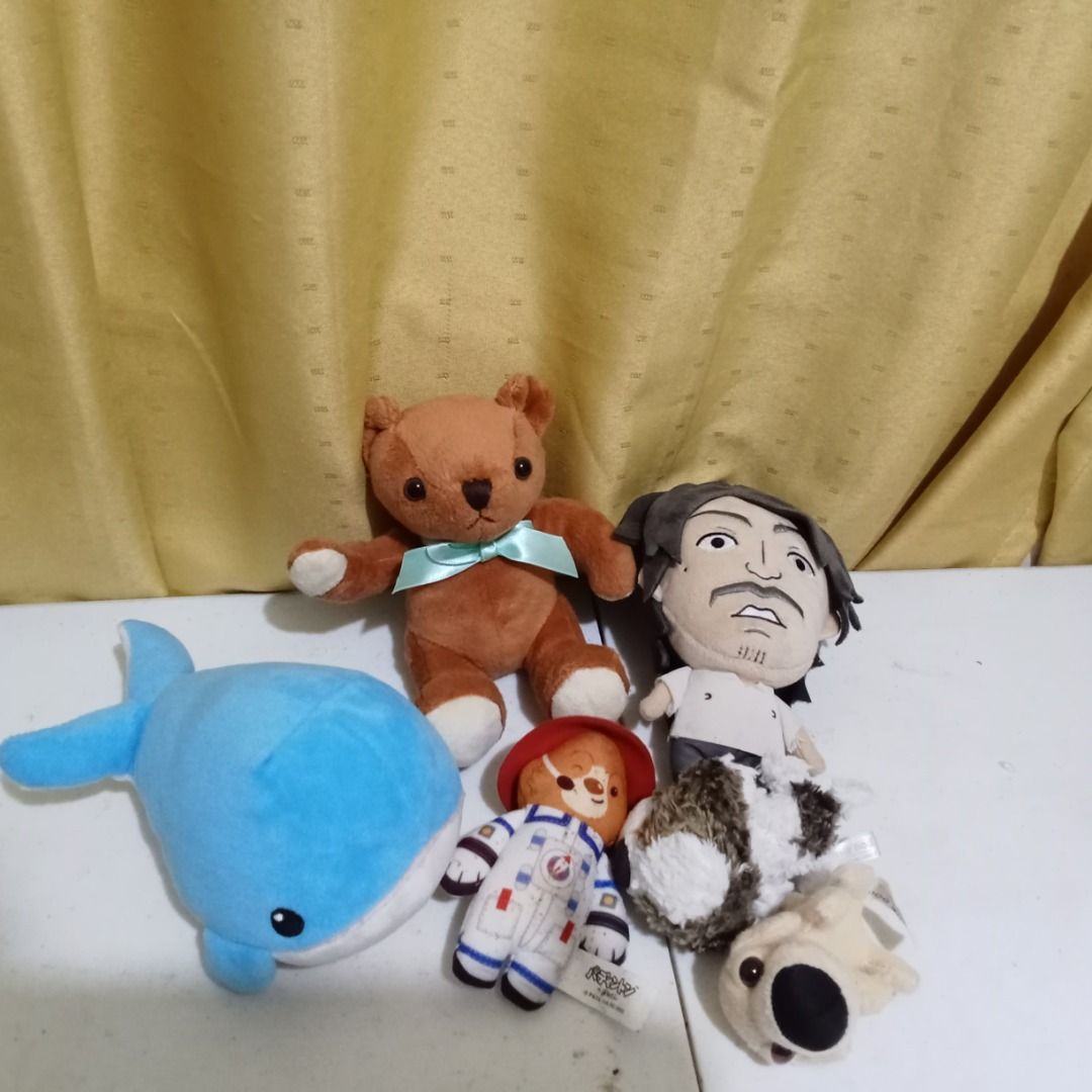 Assorted Plush Toys Bundle Whale Bear Anime Character (Category: Plushies & Soft Toys) located in Quezon City. Submitted by trinket_cat (Listing ID 1467680929, Image 1). Description: - Bundle of 6 assorted soft plush toys - Includes: Blue whale, brown teddy bear with light blue ribbon, anime character doll, astronaut figure, and 2 small animal plushies - Features various sizes and fun textures - Clean appearance and well-maintained - Perfect gift