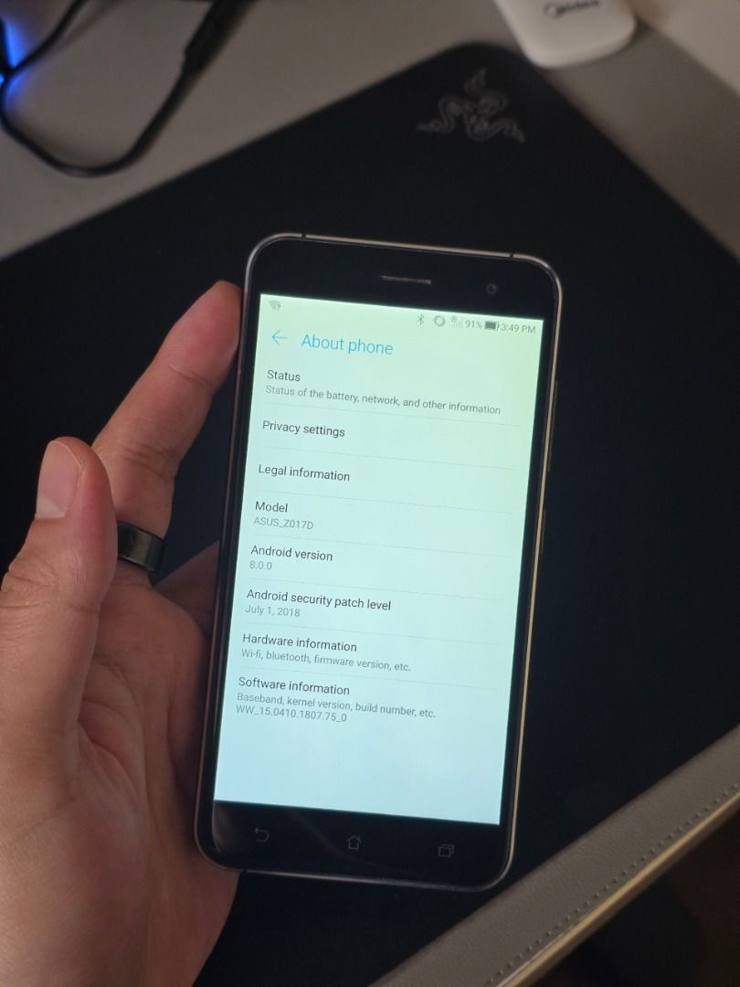 ASUS Zenfone 3 (ZE520KL) 5.2" – Working Android Phone (Category: Asus) located in Makati City. Submitted by cro33 (Listing ID 1467687550, Image 2). Description: ASUS Zenfone 3 ZE520KL (5.2", model Z017D), 4GB RAM. Android 8.0. Working, screen in good condition. Good as a backup phone or for basic use – calls, messaging, browsing. Honest notes: older phone (2016) – fine for light use, not for heavy apps or gaming. Unit only, no charger. Also selli