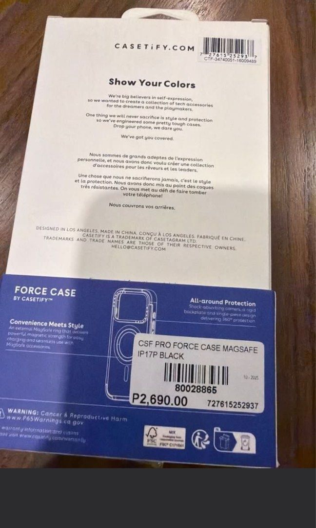 Authentic Casetify Iphone 17 Pro Case (Category: Cases & Sleeves) located in Paranaque City. Submitted by E8231 (Listing ID 1467744134, Image 3). Description: Never used never open authentic casetify RFS: Wronf Model.