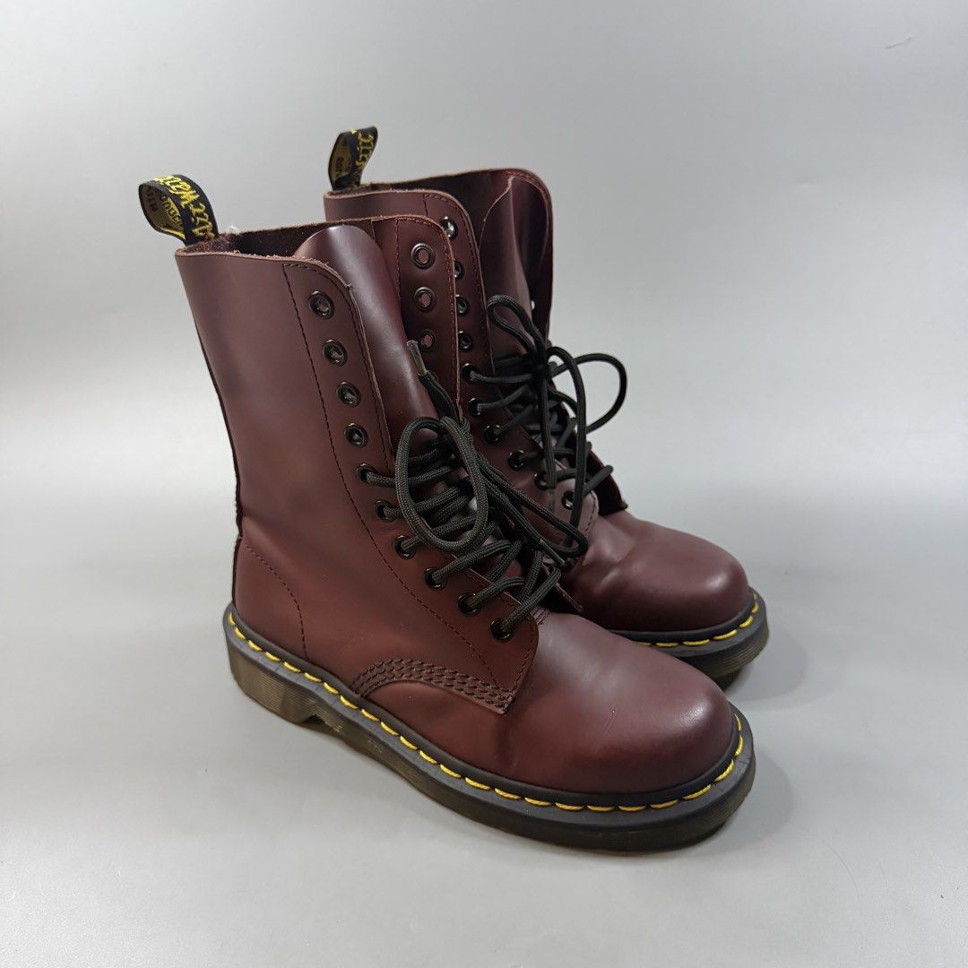 (Authentic) Dr. Martens - 1490 High Lace Boots Cherry Red (Category: Boots) located in Paranaque City. Submitted by millennial_goodz (Listing ID 1467716037, Image 1). Description: WTS (Authentic) Dr. Martens - 1490 High Lace Boots Cherry Red Size 6 Ladies - 4 UK - 37 Euro Excellent condition - Signs of usage Authentic P2,499 only DM.