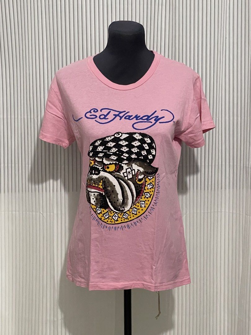 Authentic Ed Hardy Pink Beaded Shirt (Category: Shirts) located in Tuguegarao City. Submitted by ziggerryy (Listing ID 1467774796, Image 2). Description: No flaws. No holes. No missing beads/gem Large on tag .