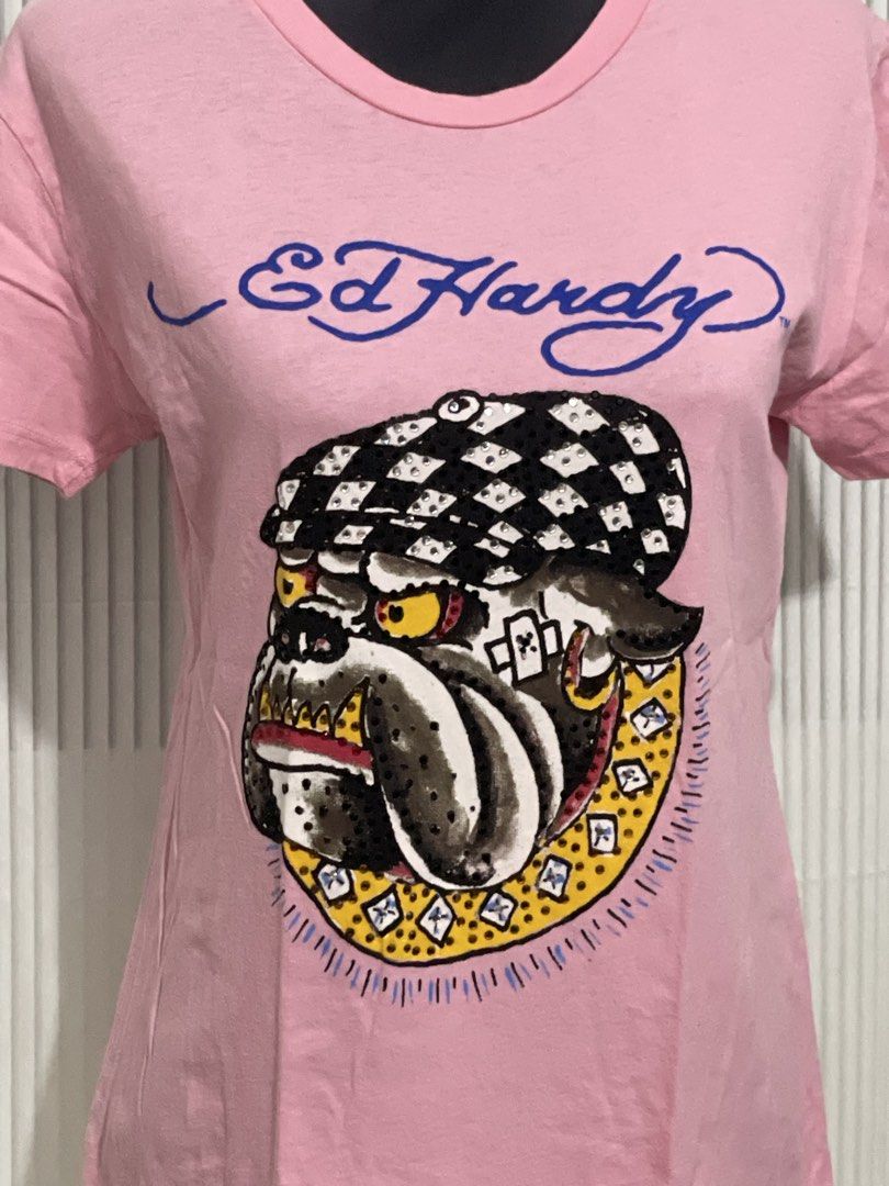 Authentic Ed Hardy Pink Beaded Shirt (Category: Shirts) located in Tuguegarao City. Submitted by ziggerryy (Listing ID 1467774796, Image 3). Description: No flaws. No holes. No missing beads/gem Large on tag .