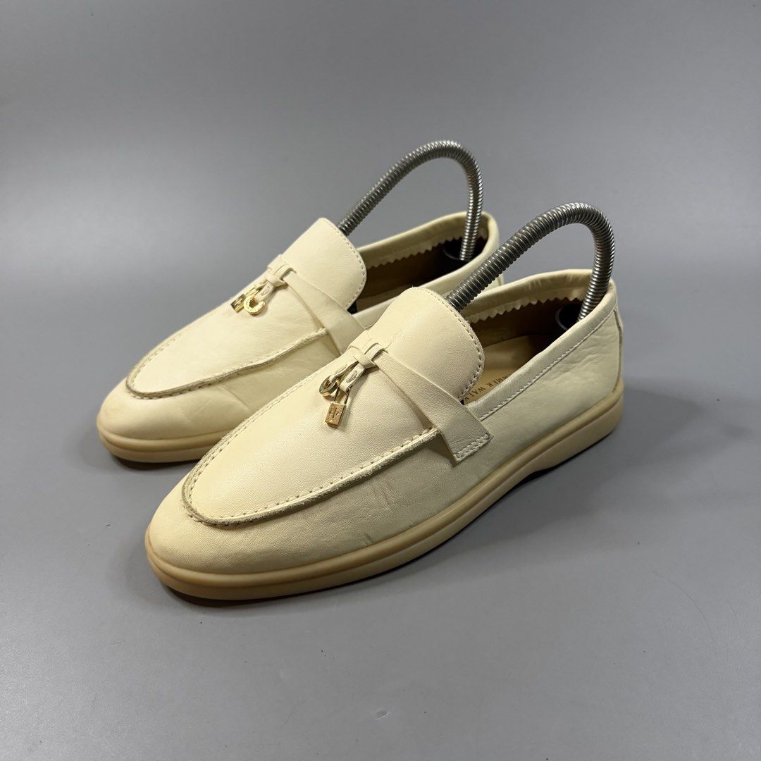 (Authentic) Loro Piana - Beige Leather Charm Summer Walk (Category: Loafers) located in Paranaque City. Submitted by millennial_goodz (Listing ID 1467723343, Image 3). Description: WTS (Authentic) Loro Piana - Beige Leather Charm Summer Walk Size 37 Womens Excellent condition Authentic Pair only P3,999 only DM.