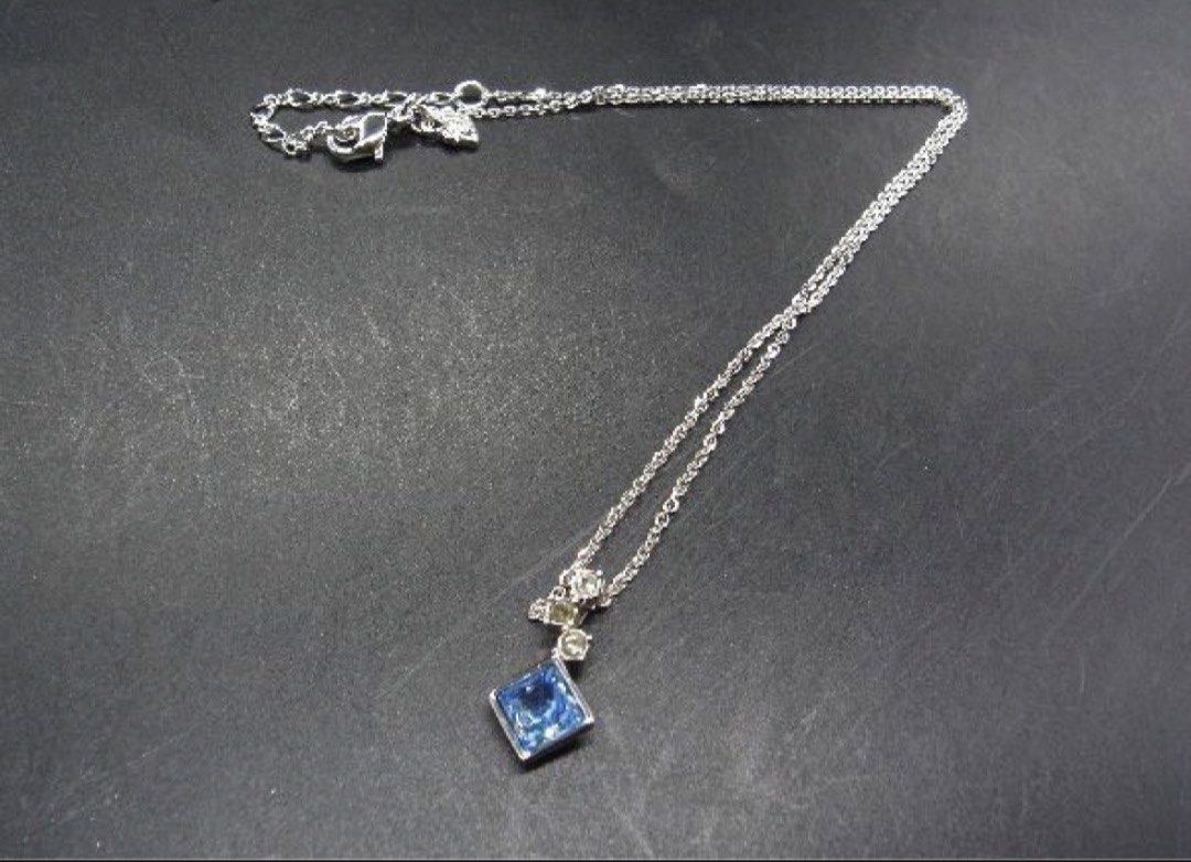 AUTHENTIC Swarovski Crystal Square Blue Necklace Pendant (Category: Necklaces) located in Davao. Submitted by my_picks (Listing ID 1467673346, Image 1). Description: AUTHENTIC Swarovski Crystal Square Blue Necklace Pendant Almost brand new! Worn only once for about 6 hours, then kept in storage. Secondhand pieces of the same necklace are selling online for US$87 (excluding shipping), around ₱4,890. Uploaded screenshots for reference on the curren