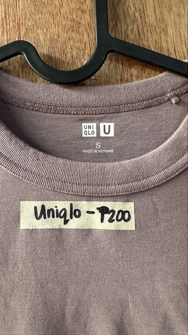 Authentic Uniqlo Crew Neck Shirt Violet Small (Category: Shirts) located in Cavite. Submitted by __elizagarcia.xi (Listing ID 1467777790, Image 2). Description: - Brand: Authentic Uniqlo - Color: Violet - Size: Small (Made in Vietnam) - Condition: Used only once, good as new / flaw-free - Retail Price: ₱590 - Perfect comfortable everyday basic top.